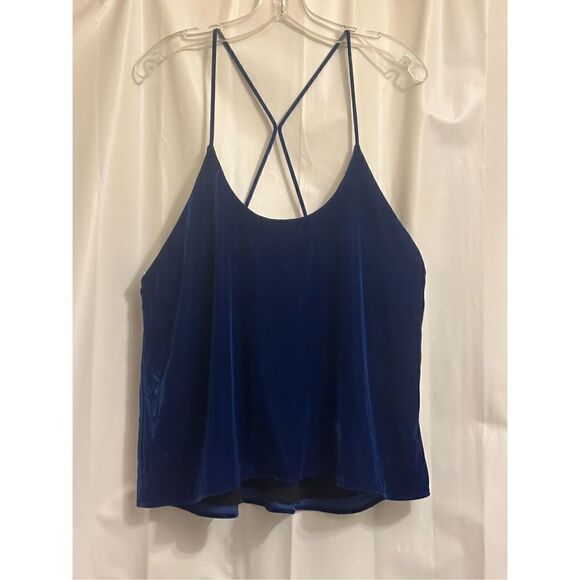 NWT - Zara XLarge Velvet Camisole - Ink Blue - Picture 1 of 16